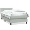 vidaXL Cama box spring con colch&oacute;n terciopelo gris claro 80x220 cm