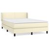 vidaXL Cama box spring con colch&oacute;n cuero sint&eacute;tico crema 140x190 cm