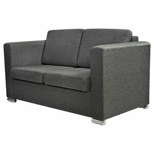 vidaXL Sof&aacute; de 2 plazas tela gris oscura
