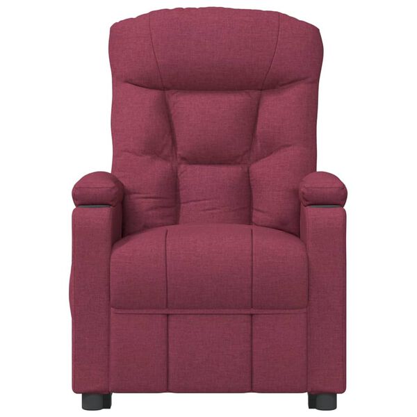 vidaXL Sill&oacute;n reclinable el&eacute;ctrico tela rojo tinto