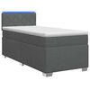 vidaXL Cama con Base Tapizada, Colch&oacute;n y Luz LED Gris oscuro Tela