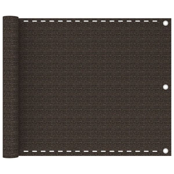 vidaXL Toldo para balc&oacute;n HDPE marr&oacute;n 75x400 cm