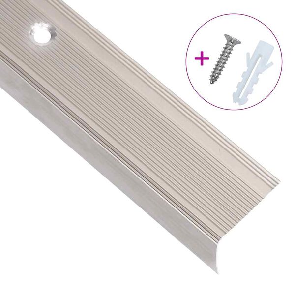 vidaXL Perfiles de pelda&ntilde;os forma de L 5 uds aluminio champ&aacute;n 90 cm