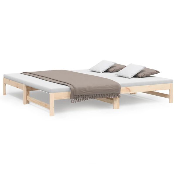 vidaXL Sof&aacute; cama extra&iacute;ble madera maciza de pino 2x(100x200) cm