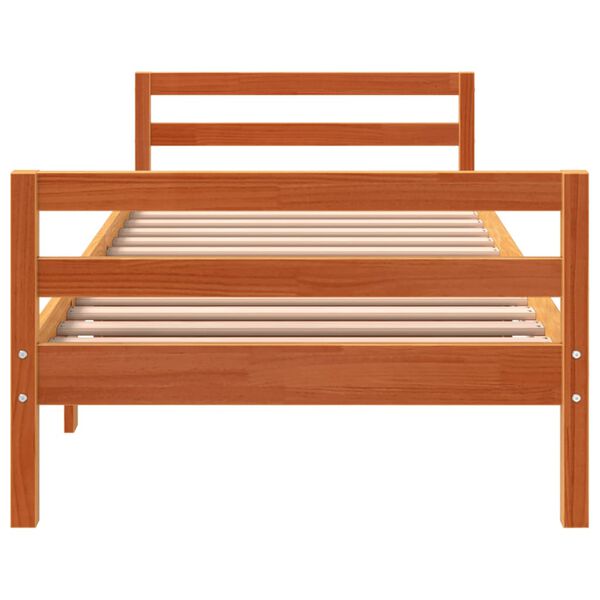 vidaXL Estructura de cama sin colch&oacute;n madera de pino marr&oacute;n 90x200 cm
