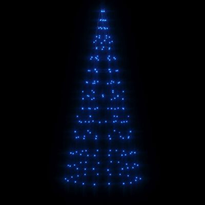 vidaXL Árbol de Navidad en asta de bandera 200 LED azul 180 cm