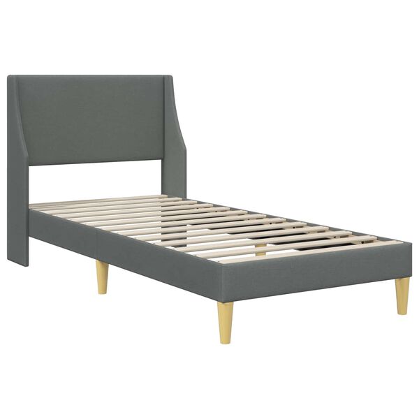 vidaXL Estructura de cama con colch&oacute;n Gris oscuro 90 x 200 cm