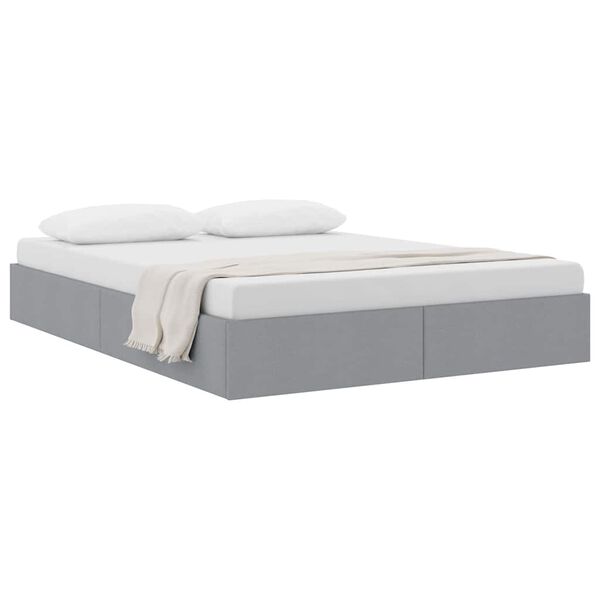 vidaXL Cama con almacenamiento Gris Claro 140 x 190 cm tela