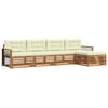 vidaXL Conjunto de sof&aacute;s de exterior 5 uds. Natural y Crema