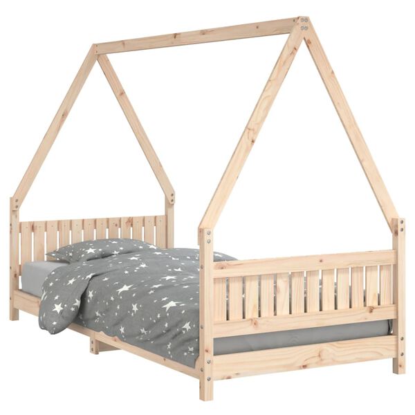 vidaXL Estructura de cama para niños madera maciza de pino 90x200 cm
