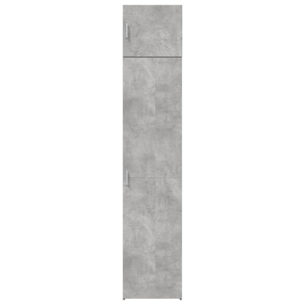 vidaXL Armario estrecho madera ingeniería gris hormigón 45x42,5x225 cm