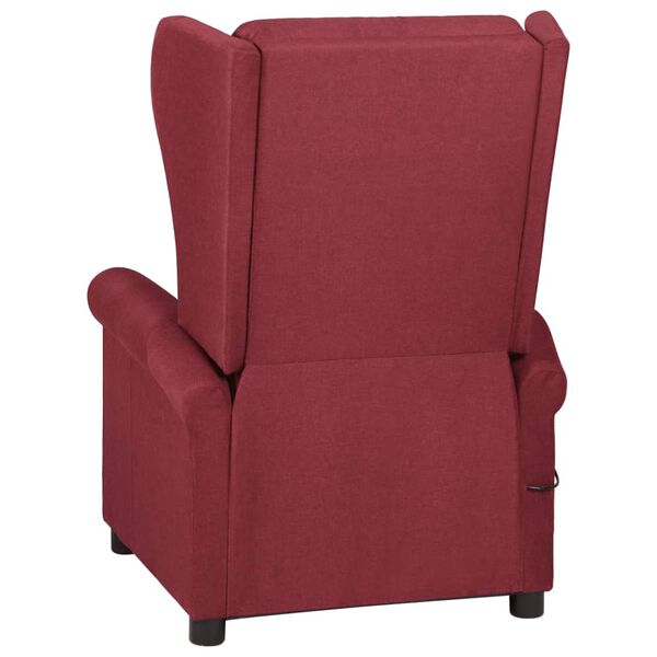 vidaXL Sillón de masaje de tela rojo tinto