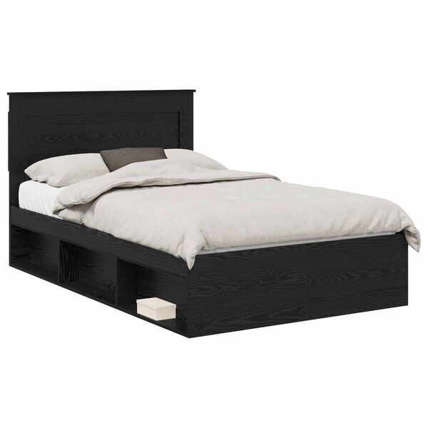 vidaXL Estructura de cama Negro 120 x 190 cm Madera de pino macizo