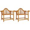 vidaXL Sillas de jard&iacute;n 2 unidades madera maciza de teca 91x62x94 cm