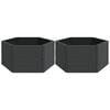 vidaXL Jardineras 2 uds PP gris antracita