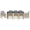 vidaXL Conjunto de Comedor de Jard&iacute;n 9 pcs Beige rat&aacute;n sint&eacute;tico