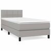 vidaXL Cama box spring con colch&oacute;n tela gris claro 90x190 cm