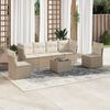 vidaXL Set sof&aacute;s de jard&iacute;n 7 piezas y cojines rat&aacute;n sint&eacute;tico beige