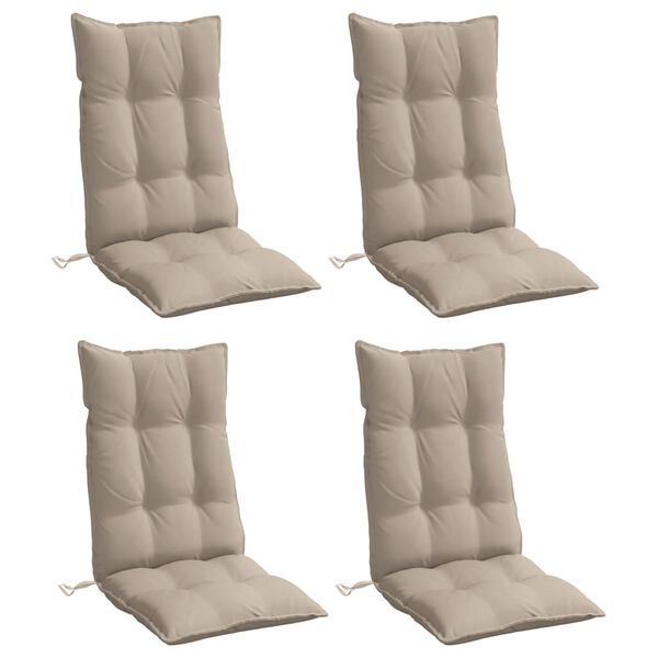 vidaXL Cojines de silla con respaldo alto 4 uds tela Oxford gris taupe