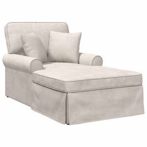 vidaXL Chaise Lounge con Falda con coj&iacute;n Crema 157 x 91 x 91 cm ARES