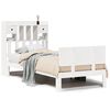 vidaXL Cama con estanter&iacute;a sin colch&oacute;n madera maciza blanco 90x200 cm