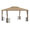 vidaXL Cenador con paredes laterales y techos dobles gris taupe 3x4 m