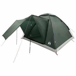 vidaXL Tienda de camping 4 persona Verde militar Poli&eacute;ster y Acero