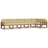 vidaXL Conjunto de sof&aacute;s de exterior con coj&iacute;n 6 pcs Natural y Beige