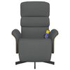 vidaXL Sill&oacute;n reclinable de masaje con reposapi&eacute;s tela gris oscuro