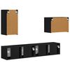 vidaXL Conjunto de mueble para TV de pared 4 pcs Negro