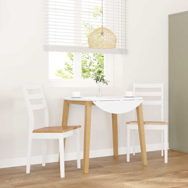 vidaXL Sillas de comedor 2 unidades madera maciza de caucho blanco
