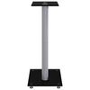 vidaXL Soportes altavoces 2 ud vidrio templado negro y plata 3 pilares