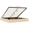 vidaXL Cama otomana con colch&oacute;n y luces LED tela crema 180x200cm