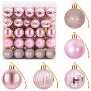 vidaXL Juego de bolas navide&ntilde;as 100 uds. Rosa 4 cm Poliestireno