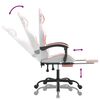 vidaXL Silla gaming con reposapi&eacute;s cuero sint&eacute;tico blanco y rosa