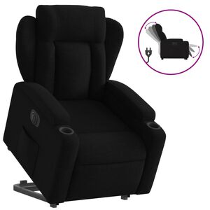 vidaXL Sill&oacute;n el&eacute;ctrico reclinable elevable de tela negro