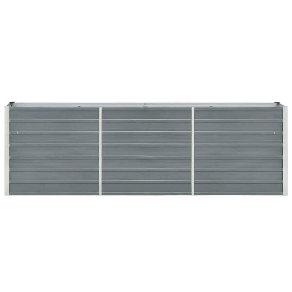 vidaXL Arriate elevado de jard&iacute;n acero galvanizado gris 240x40x77 cm