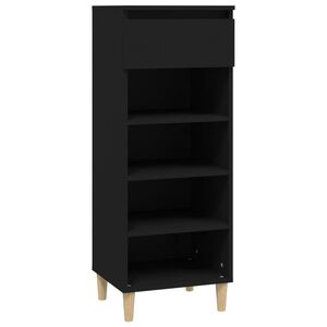 vidaXL Mueble zapatero madera contrachapada negro 40x36x105 cm