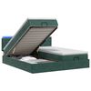 vidaXL Cama tipo otomana con colch&oacute;n y LED Verde oscuro 200 x 200 cm