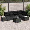 vidaXL Conjunto de sof&aacute; de jard&iacute;n 6 pcs Negro rat&aacute;n sint&eacute;tico