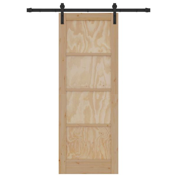vidaXL Puerta Corredera Marr&oacute;n 73,5 x 198,5 cm Madera de pino macizo