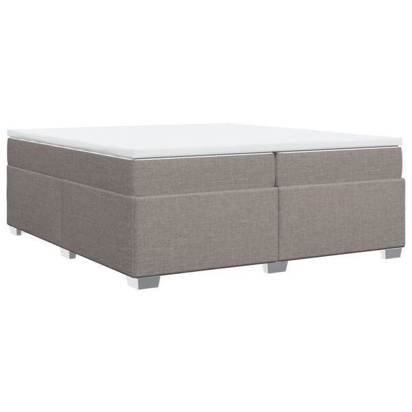 vidaXL Cama box spring con colch&oacute;n tela gris taupe 200x200 cm