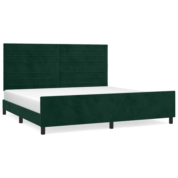 vidaXL Estructura cama sin colch&oacute;n terciopelo verde oscuro 200x200 cm