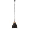 vidaXL L&aacute;mpara colgante industrial hierro negro y madera 35 cm E27