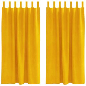 vidaXL Cortinas opacas 2 pcs Amarillo Mostaza 140 x 175 cm Terciopelo