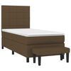vidaXL Cama box spring con colch&oacute;n tela marr&oacute;n oscuro 80x200 cm