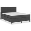 vidaXL Cama box spring tela gris oscuro 160x200 m