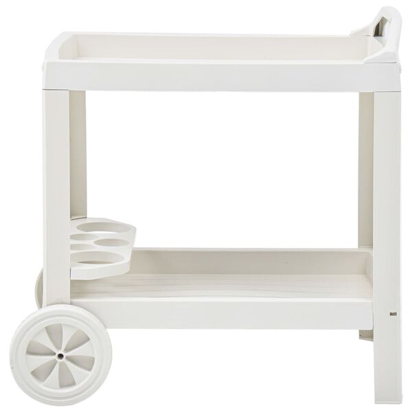 vidaXL Carrito de bebidas plástico blanco 69x53x72 cm