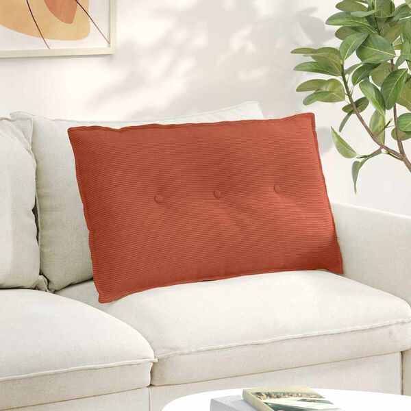 vidaXL Coj&iacute;n de Espalda Rojo Naranja 80 x 50 cm Tela de pana