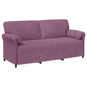 vidaXL Sof&aacute; de 3 plazas Morado 198 x 83 x 95 cm Terciopelo